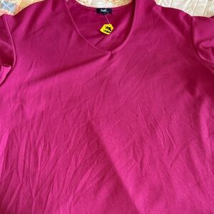 Forever Young Women's Fuchsia V-Neck Tee